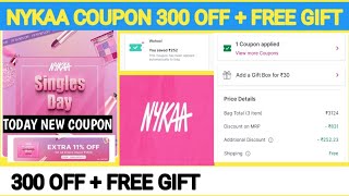 nykaa coupon 300 off  free gift  nykaa coupon code today [upl. by Steven]