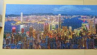 Hong Kong twilight 600 pieces by Castorland Puzzle Timelapse and Review [upl. by Pepillo885]