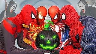 SUPERHEROs Story  All RED SPIDERMAN vs MYSTERY PUMPKIN [upl. by Ailel]