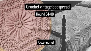 crochet old bedspread Round 3438 [upl. by Aztinaj]