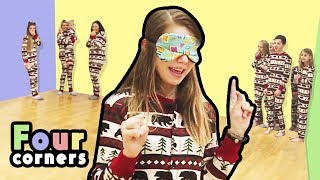 Four Corners in Jammies with That YouTub3 Family  Four Corners Blindfolded [upl. by Ten]