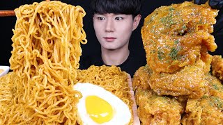 인도미 미고랭 메이플버터갈릭 치킨 먹방ASMR MUKBANG SPICY INDOMIE MI GORENG amp FRIED CHICKEN ラーメン チキン eating sounds [upl. by Joella]