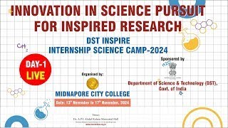 DST INSPIRE INTERNSHIP SCIENCE CAMP2024  LIVE  DAY1 [upl. by Felix]