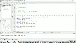 Tutorial 29 Verilog code of T Flip Flop  VLSI  Verilog knowledgeunlimited [upl. by Ahsiliw]