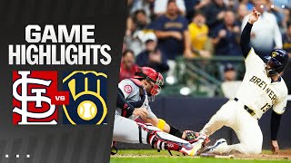 Cardinals vs Brewers Game Highlights 9424  MLB Highlights [upl. by Orutra]