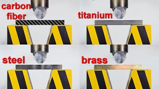 HYDRAULIC PRESS VS TITANIUM AND CARBON FIBER BENDING TEST [upl. by Irehc721]