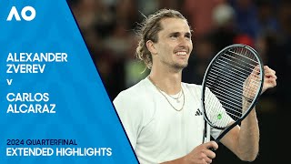 Alexander Zverev v Carlos Alcaraz Extended Highlights  Australian Open 2024 Quarterfinal [upl. by Uela372]