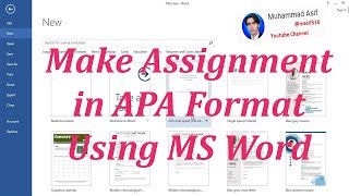 Make An Assignment in APA Format in MS Word Within 5Minutes  by masif516 [upl. by Anneiv386]