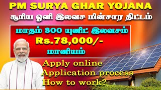 PM சூரிய ஒளி இலவச மின்சார திட்டம் PM Surya ghar yojana Scheme tamil Apply online process 2024 [upl. by Varion]