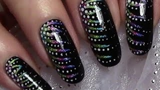 New Years Nails  Colorful Party Nail Art Design tutorial for long amp short nails with nail polish [upl. by Napoleon]