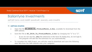 Shelly Cashman Excel 2019  Module 7 SAM Project 1a Ballantyne Investments  SCEX197a [upl. by Trey314]