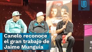 Canelo Álvarez reconoce el gran trabajo de Jaime Munguía I CONFERENCIA DE PRENSA [upl. by Treblah]