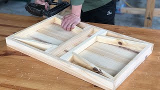 Woodworking Project From Old Pallet  Make A Folding Table Without Hinges [upl. by Ailahk370]