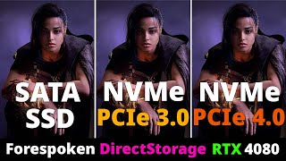 Forespoken DirectStorage Loading Times SATA SSD vs NVMe SSD PCIe 30 vs NVMe SSD PCIe 40  RTX 4080 [upl. by Emarie]