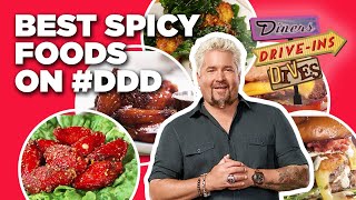 Top 10 DDD Spicy Food Videos with Guy Fieri  Diners DriveIns and Dives  Food Network [upl. by Rehtae]