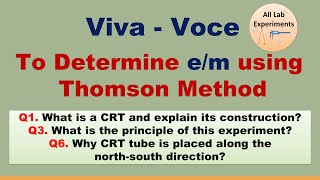 Charge to Mass Ratio of Electron  Thomsons Experiment  Class 11th amp 12th  Science [upl. by Eidnyl]