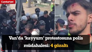 Vanda kayyum protestosuna polis müdahalesi 4 gözaltı [upl. by Haase574]