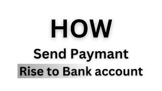 How send payment Rise to Bank account [upl. by Finnie829]