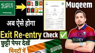 Exit re entry visa status check online in 2024  Saudi ka chutti paper kaise nikale exitreentry [upl. by Garibold]