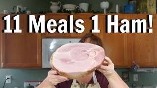 11 Meals from 1 Ham for only 9  How to Save On Groceries [upl. by Akirret]