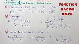 Fonction racine nième exercice 1 2bac bac2025 [upl. by Clover]