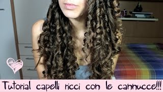 Capelli ricci con le cannucce Tutorial [upl. by Esikram]