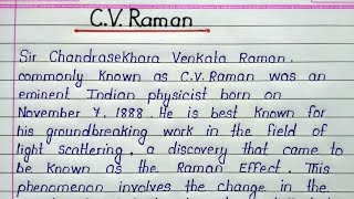 Essay on CV Raman in English  CV Raman Essay in English  About CV Raman  Biography of CV Raman [upl. by Gardie]