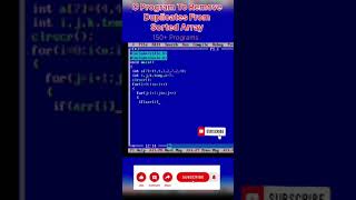 program of remove duplicates from sorted array in Cshorts youtube trending youtubeshorts music [upl. by Argela780]