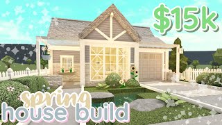 bloxburg  15k spring house exterior  build tutorial amp tour pt 1 WITH VOICE [upl. by Holland]