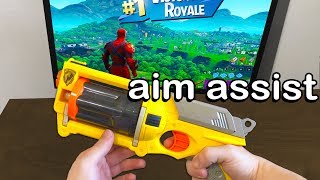 I Played Fortnite on a GUN Controller and WON aim assist [upl. by Ybor811]