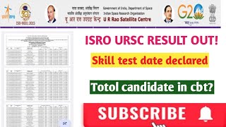 ISRO URSC result declared for skill test U r rao satellite centre Bengaluru [upl. by Ylsel867]