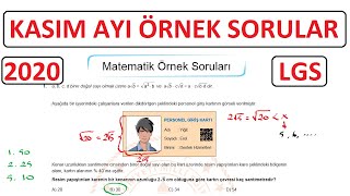 Kasım Ayı Örnek Sorular 2020 [upl. by Marcille714]