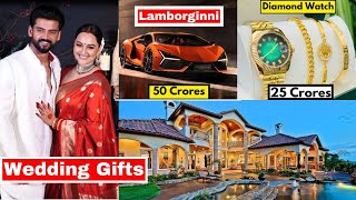 Sonakshi Sinha amp Zaheer Iqbal Most Expensive Wedding Gifts From Bollywood Celebrities amp Family [upl. by Alorac]