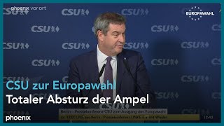 Pressekonferenz der CSU zum Ergebnis der Europawahl am 100624 [upl. by Shewmaker457]