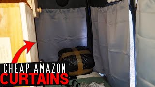 Installing The Cheapest Curtains I Could Get From Amazon In Our Campervan Conversion [upl. by Ayotahc113]