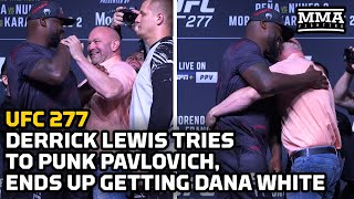 Derrick Lewis Tries To Punk Sergei Pavlovich Actually Gets Dana White  UFC 277 Faceoffs [upl. by Ekusoyr]