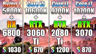 R7 5800X  RX 6800 vs i5 10600K  RTX 3060 Ti vs i7 9700K  RTX 2080 Ti vs i7 10700K  RTX 3070 [upl. by Eninaej]