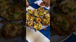 Deliciosos Ostiones a la parrilla gratinados 🤤 shorts [upl. by Zonnya]