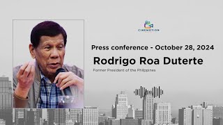 Former President Rodrigo Duterte holds a press conference  October 28 2024 [upl. by Ostap]