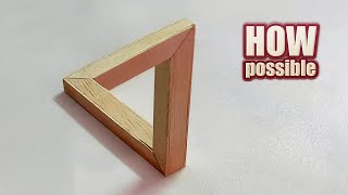 How to Make Tribar Illusion  DIY Penrose Triangle  Impossible Triangle [upl. by Leryt105]