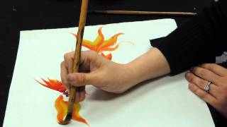 Chinese brush painting basics  gold fish [upl. by Tedder]