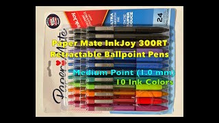 Paper Mate InkJoy 300RT Retractable Ballpoint Pens Medium Point 10 Ink Colors [upl. by Eseneg]