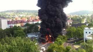 Explosion in Bad Kissingen  brennendes DämmMaterial [upl. by Llenoil]