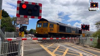 Class 66769  60026 Passes at the FullyRefurbished Ashington Level Crossing Northumberland [upl. by Imray]