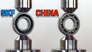 HYDRAULIC PRESS VS BALL BEARINGS Which will EXPLODE first [upl. by Acinomed]