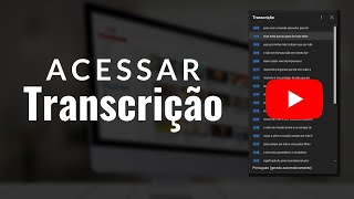 Como Acessar a Transcrição de Vídeo No Youtube [upl. by Grondin]