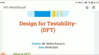 EC 8095 VLSI design Unit 5 Design for Testability [upl. by Gascony446]