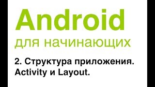 Android для начинающих Урок 2 Структура приложения Activity и Layout [upl. by Flyn]