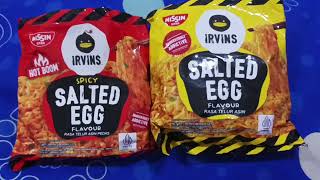 Review yang terbaru dari Nissin Irvins Salted Egg amp Spicy Irvin Salted Egg Harga Rp13000 [upl. by Krystalle]