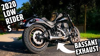 2020 HARLEYDAVIDSON LOW RIDER S  BASSANI EXHAUST UPGRADES [upl. by Ssilem]